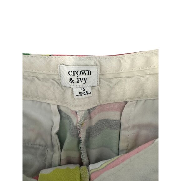 CROWN & IVY Multicolor Wave Shorts Size 10 - Picture 6 of 6